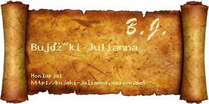 Bujáki Julianna névjegykártya